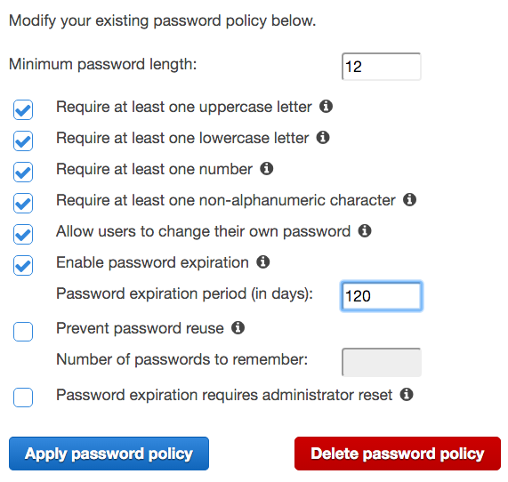 Password policies